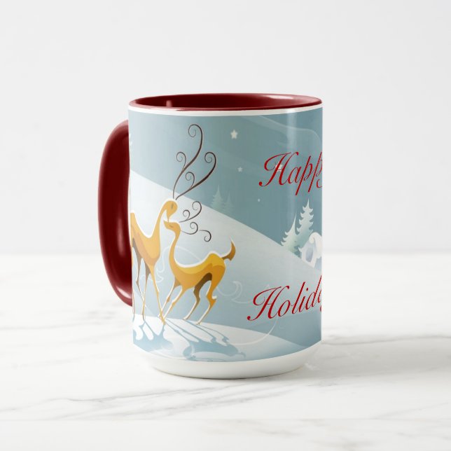 December Happy Holidays Winter Scene Mug (Front Left)