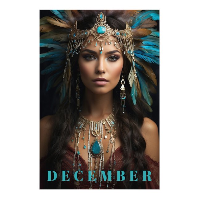 *~* DECEMBER Headdress Turquoise Zircon AP53 Photo Print (Front)