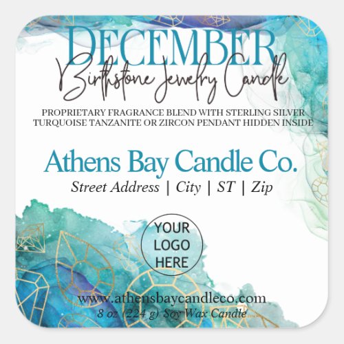 December Hidden Jewelry Candle Product Label