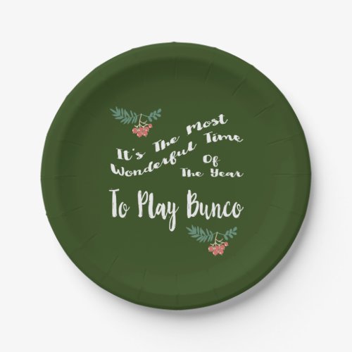December Holiday Bunco Paper Plate