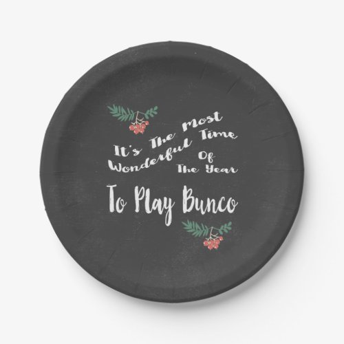 December Holiday Bunco Paper Plates