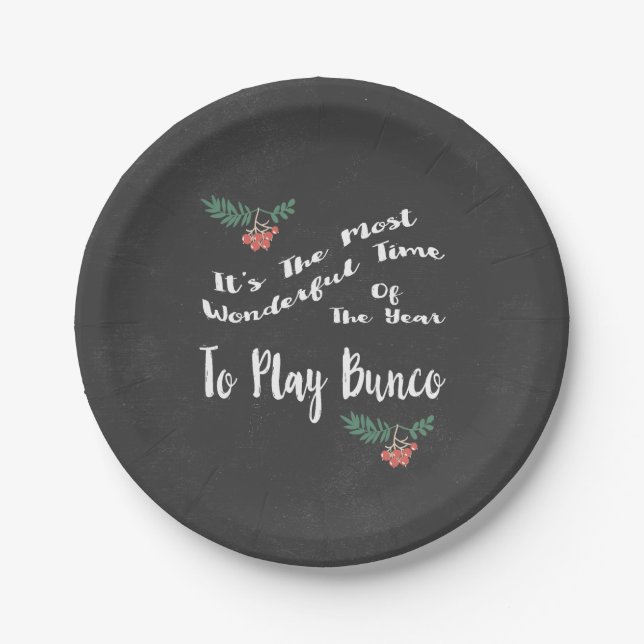 December Holiday Bunco Paper Plates (Front)