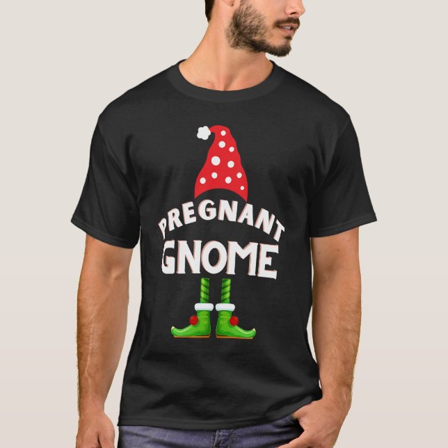 December Holidays Family Fashion Gnomes Pregnant M T-Shirt (Front)