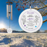 December Holly and Narcissus Birthday Keepsake Wind Chime<br><div class="desc">December actually has two flowers and three gemstones in celebration of birthdays for this month: flowers -- holly and narcissus; gemstones -- tanzanite, zircon and turquoise. This design features all. This design features details in white, black, and the gemstone colors. We have paired it with a "Happy Birthday" greeting, along...</div>