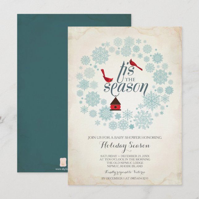 December Invitation, tis the season Invitation (Front/Back)