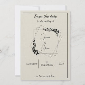 "December Love Story" Save the date Invitation