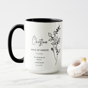 December Maid of Honor   Holly Berry Birth Flower Mug
