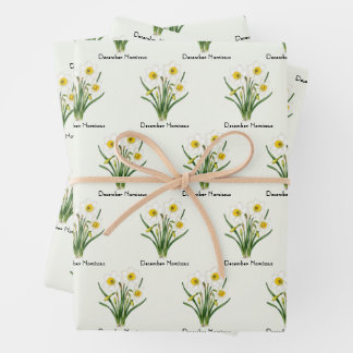December Narcissus Flowers Wrapping Paper Sheets