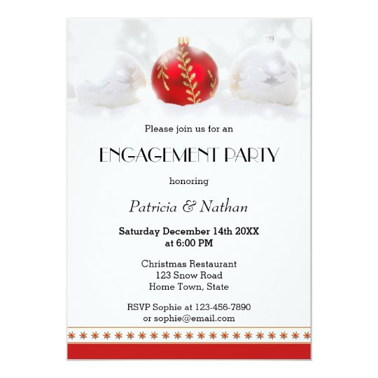 December or Christmas Engagement Party Invitation | Zazzle.com