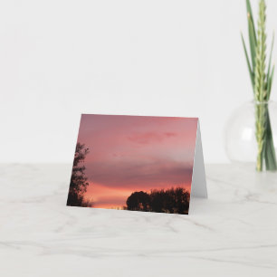 December Red Dawn on a blank note card