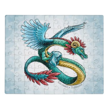 December’s Birthstone Dragon: Turquoise Jigsaw Puzzle by critterwings at Zazzle