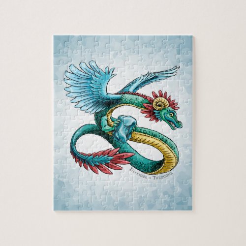 Decembers Birthstone Dragon Turquoise Jigsaw Puzzle