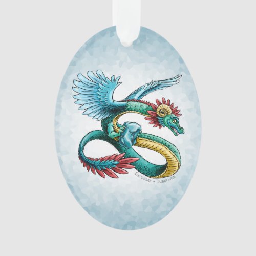 Decembers Birthstone Dragon Turquoise Ornament