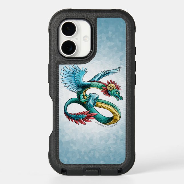 December’s Birthstone Dragon: Turquoise  Otterbox iPhone Case (Back)