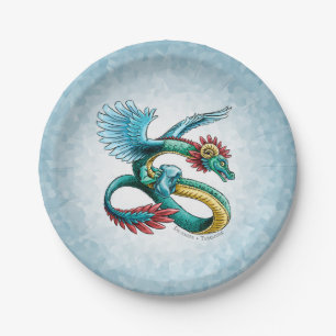 December’s Birthstone Dragon: Turquoise Paper Plates