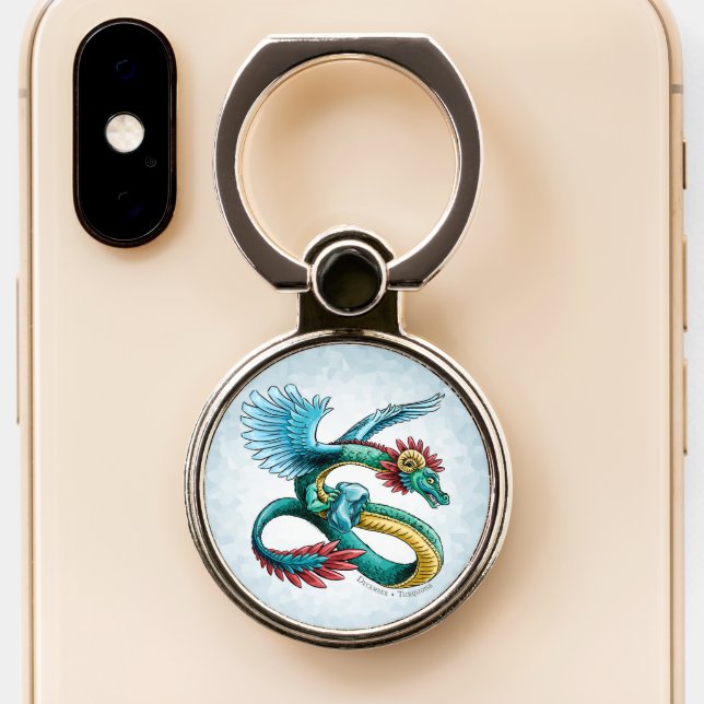 December’s Birthstone Dragon: Turquoise Phone Ring Stand (Close Up)