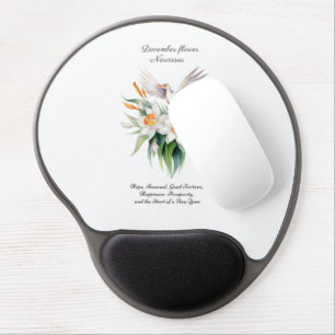 December’s Narcissus Flower with Floral Bird Gel Mouse Pad