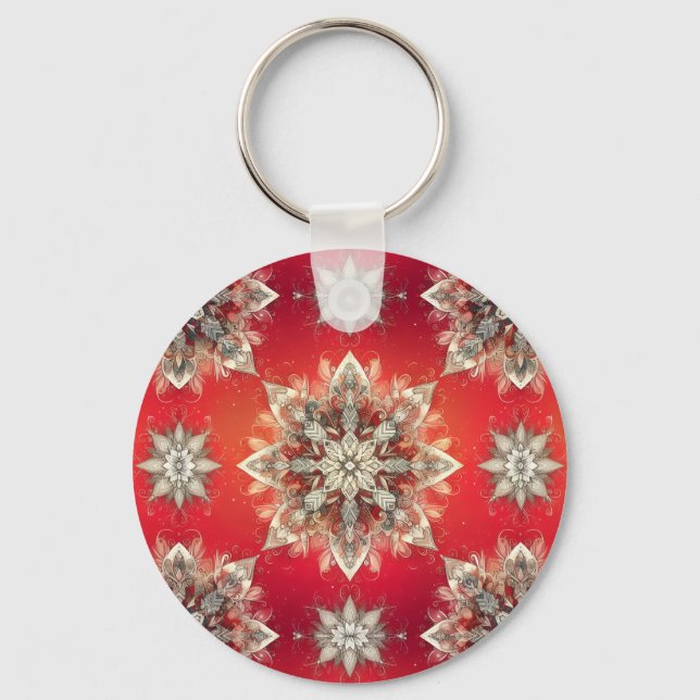 December Snowflakes  Keychain (Front)