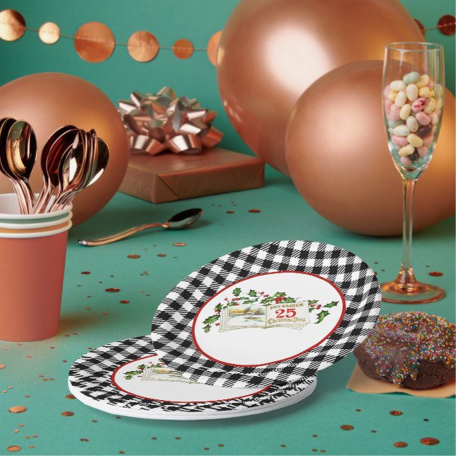 December Twenty Fifth 7" Round Paper Plate (Multi)