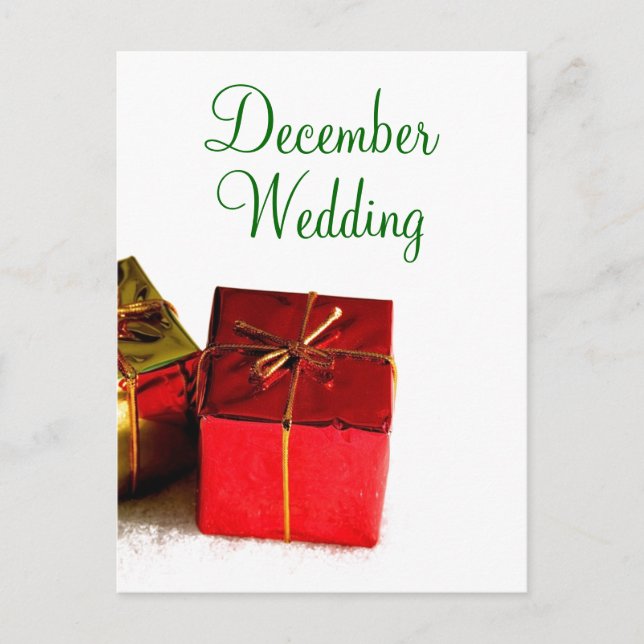 December  Wedding Announcement Postcard (Front)