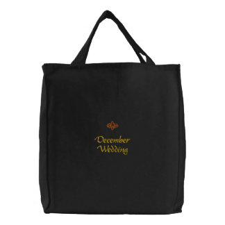 December Wedding Black Embroidered Bag
