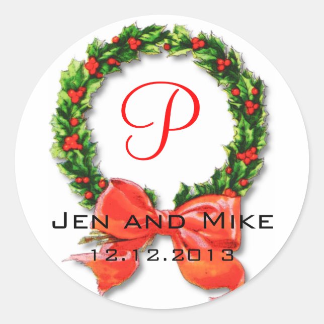 December Wedding Monogram P Sticker (Front)