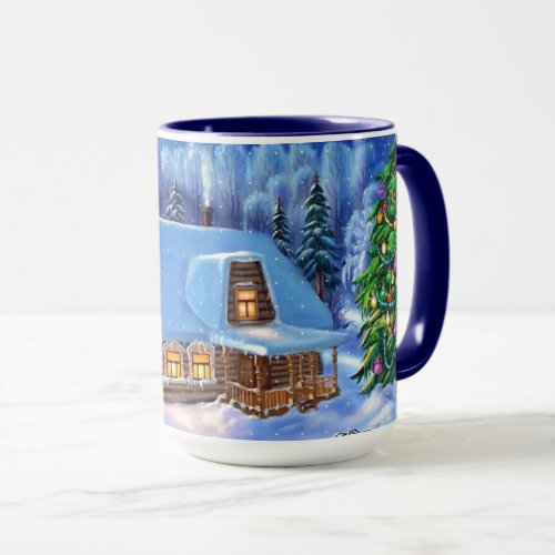 December Winter Snow Scene Seasonal Holiday Mug