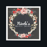 December Winter Wedding Holly Berry Floral Elegant Napkins<br><div class="desc">December Winter Wedding Holly Berry Floral Elegant Napkins.</div>