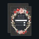 December Winter Wedding Holly Berry Floral RSVP  Invitation<br><div class="desc">Customize for your event</div>
