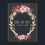 December Winter Wedding Holly Berry Save the Date Announcement Postcard<br><div class="desc">Personalize with any text.</div>