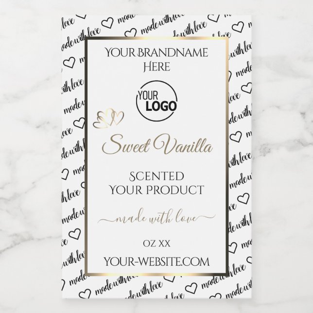 Decent Black White Word Cloud Logo Product Labels (Single Label)