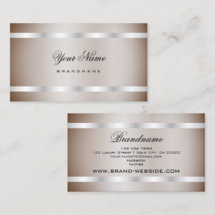 Decent Shimmer Silver Simply Calligraphy Lettering Business Card
