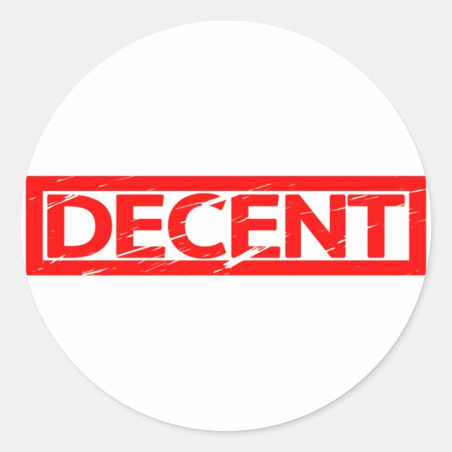 Decent Stamp Classic Round Sticker (Front)