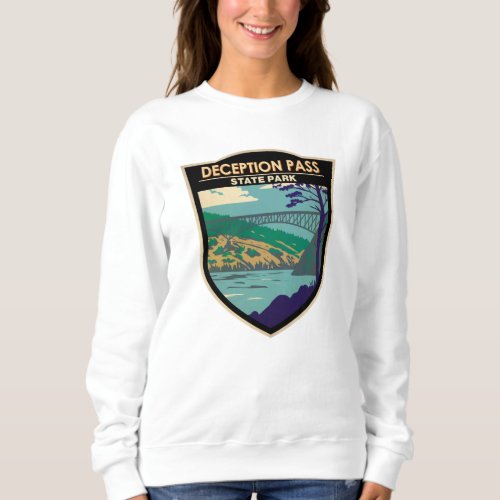 Deception Pass State Park Bridge Washington Badge Sweatshirt