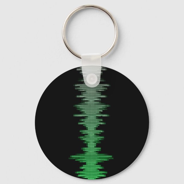 Decibels Sound Wave Green Keychain (Front)