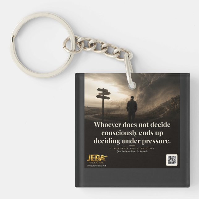 Decide Consciously Book Quote Keychain (Front)