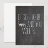 Decide to be Happy Quote print (Front/Back)