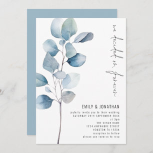 Decided on Forever Eucalyptus QR Code Wedding Invitation