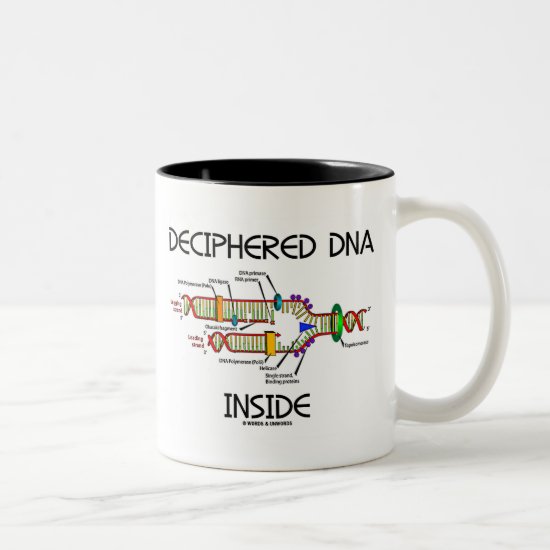 Deciphered DNA Inside (DNA Replication Humor) Two-Tone Coffee Mug