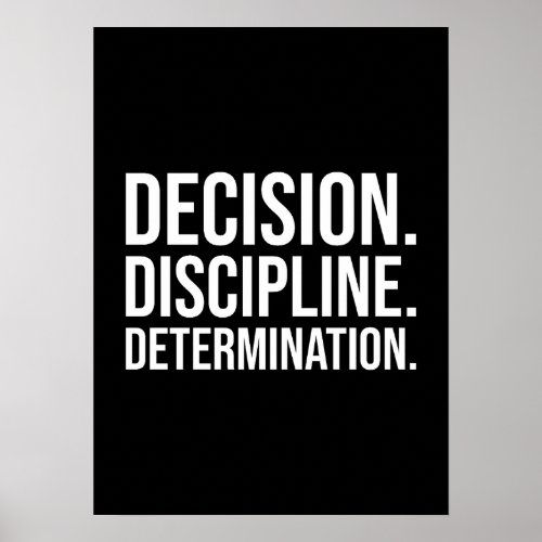 Decision Discipline Determination _ Gym Hustle Poster