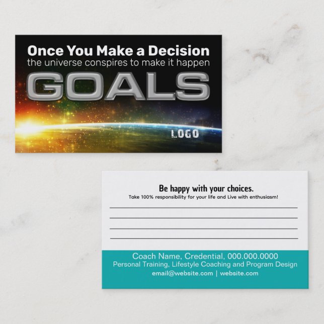 Decision Goal Card (Front/Back)