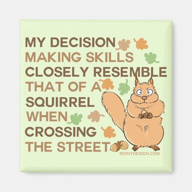 Decision Making Skills Squirrel Humor Magnet (Front)