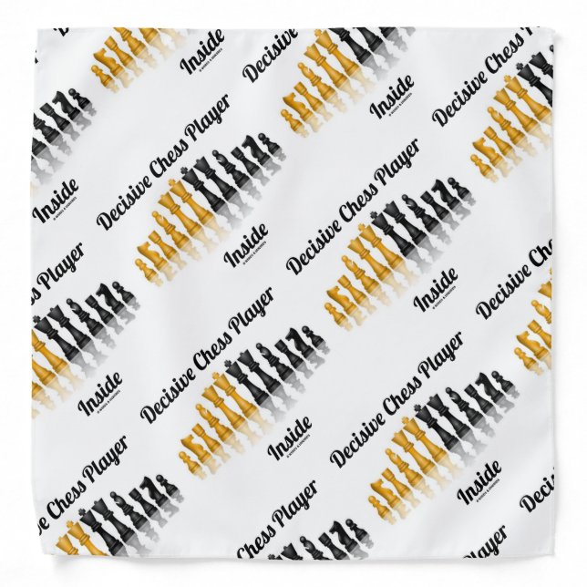 Decisive Chess Player Inside Reflective Chess Set  Bandana (Front)