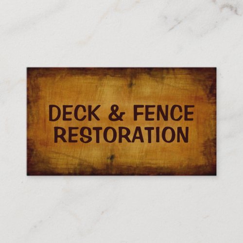 Deck and Fence Restoration Antique Business Card