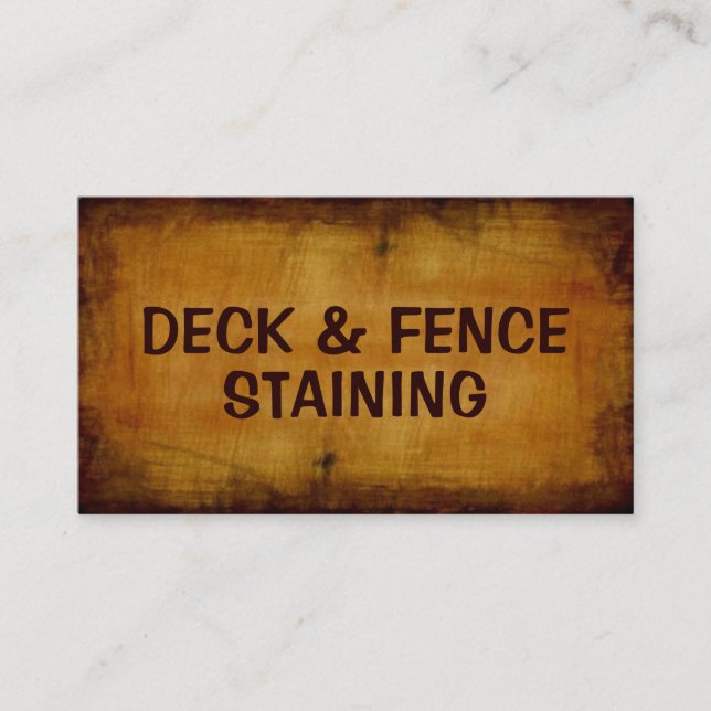Deck and Fence Staining Antique Business Card (Front)