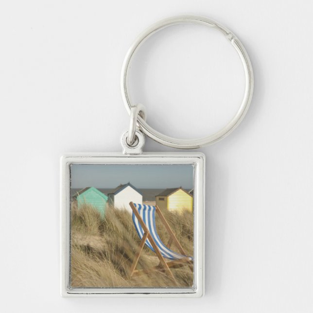 Deck Chair And Beach Huts | Southwold, Suffolk Keychain (Front)