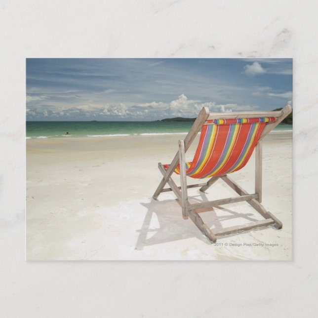 Deck Chair On The White Sand Of Samui Beach Postcard (Front)