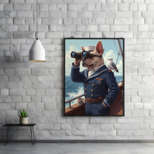 Deck Duty Doggo: Seadog On Watch Poster