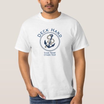Deck Hand Anchor And Rope Personalized T-shirt by Ricaso_Graphics at Zazzle