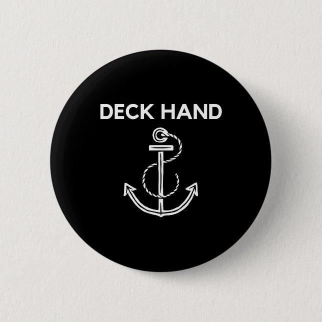 Deck Hand Boating And Sailing T Shirt  Button (Front)